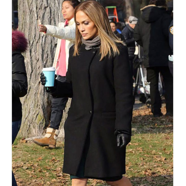 Jennifer Lopez Black Wool Coat Women