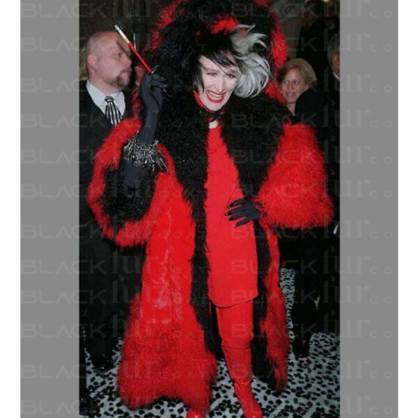 101 Dalmatians Cruella Deville Red And Black Fur Coat