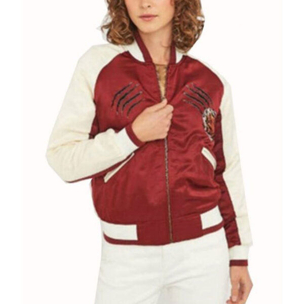13 Reason Why Jessica Davis Alisha Boe Embroidered Bomber Jacket