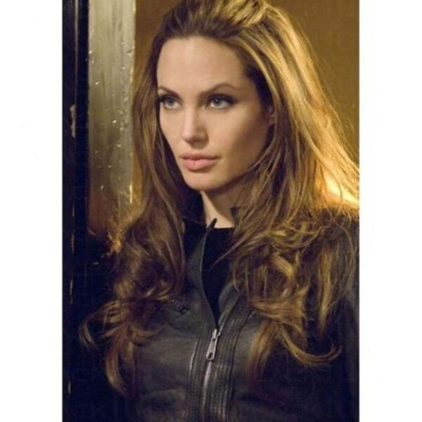 Angelina Jolie The Eternals Thena Black Leather Jacket