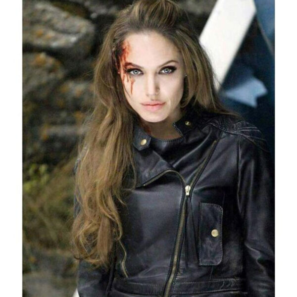 Angelina Jolie The Eternals Thena Black Leather Jacket