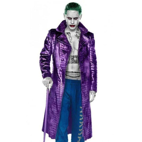 Jared Leto Joker Purple Crocodile Coat