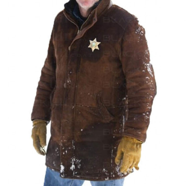Robert Taylor Longmire Sheriff Walt Leather Trench Coat