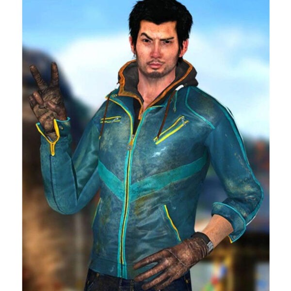 Ajay Ghale Blue Waxed Real Leather Jacket