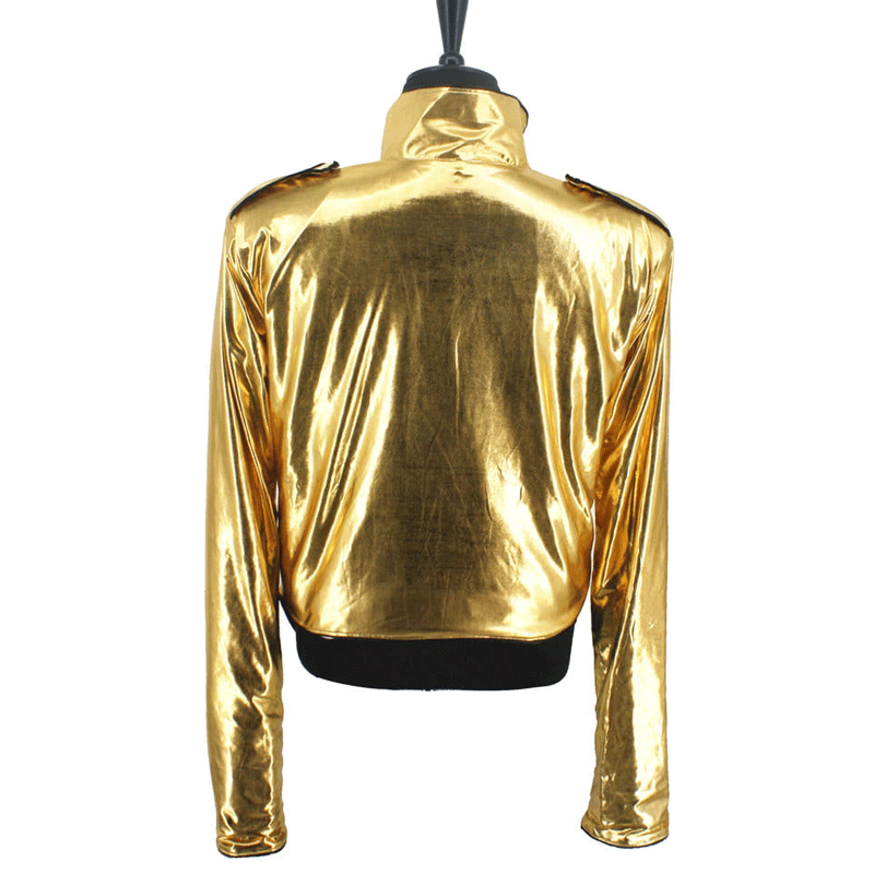 History Tour Concert Michael Jackson Golden Faux Leather Jacket