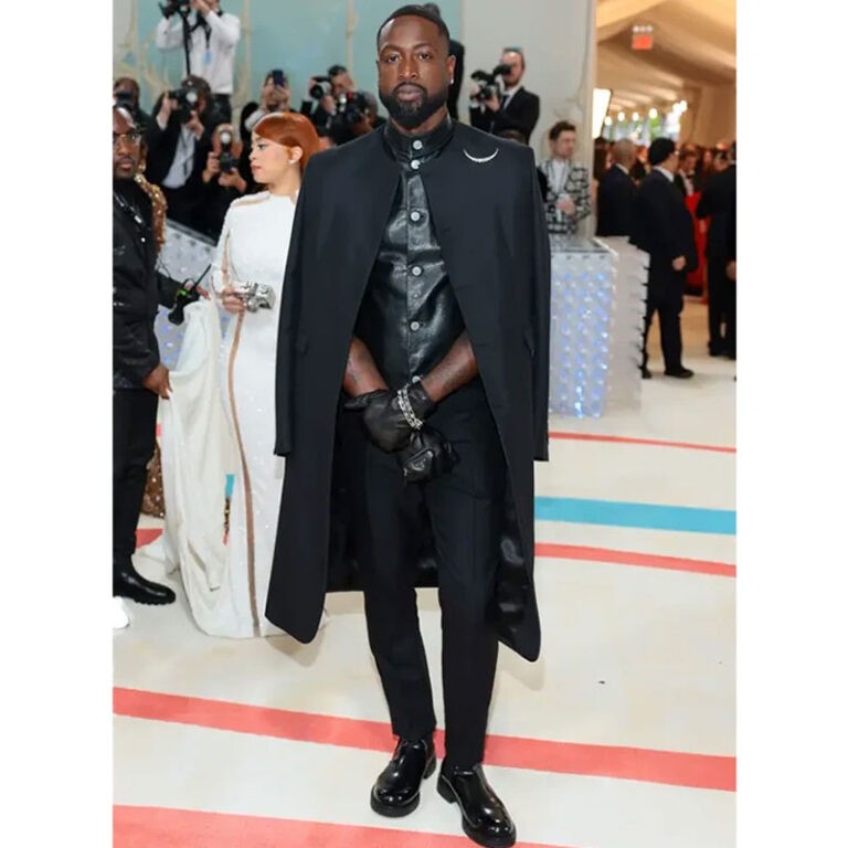 Dwyane Wade Met Gala 2023 Black Suiting Fabric Coat